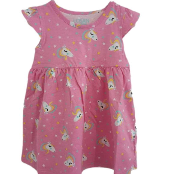 NWT Losan pink unicorn print dress - Picture 1 of 3